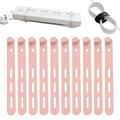 10 Pack Reusable Silicone Cable Ties - Adjustable Cord Organizer for Earphone, Phone Charger, Computer Cords - Office, Home Organization and Storage, Travel Essentials