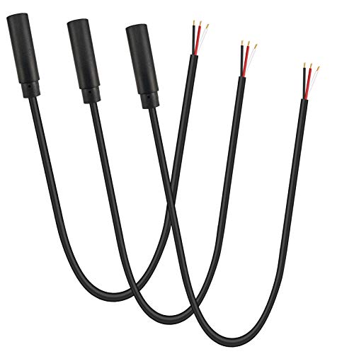 (3팩 교체용 3.5mm 암 잭 - 베어 와이어 오픈 엔드 TRS 3폴 스테레오 0.3cm(1/8인치) 3.5mm 잭 플러그 커넥터 오디오 케이블 헤드폰 헤드셋 이어폰 케이블 수리용