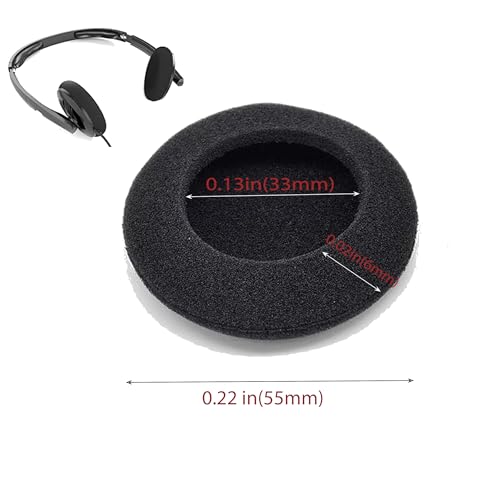 24 Pack 55MM Black Headphone Earpads Replacement Cushions | Soft Headset Ear Covers & Cushions, Universal Fit for Office Telephone Headsets, Daily Use & Maintenance