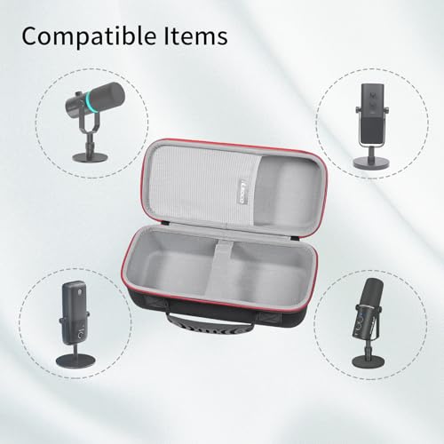 RLSOCO Carrying Case for FIFINE AM8 USB/XLR & RODE PodMic Cardioid Dynamic Broadcast Microphone (Case Only)