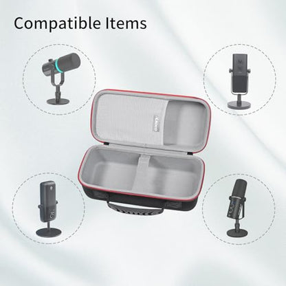RLSOCO Carrying Case for FIFINE AM8 USB/XLR & RODE PodMic Cardioid Dynamic Broadcast Microphone (Case Only)