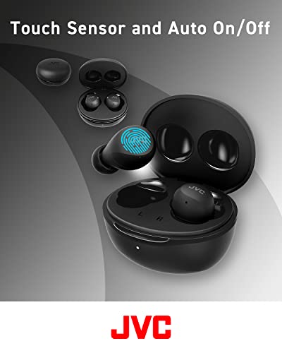 JVC Compact and Lightweight Gumy Mini True Wireless Earbuds Headphones, Long Battery Life (up to 23 Hours), Sound with Neodymium Magnet Driver, Water Resistance (IPX4) - HAA6TB (Black) (Pack of 4) - color: Black, size: Compact (Pack of 4)