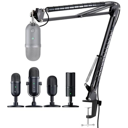 Mic Boom Arm for Razer Seiren V3 Mini Microphone - Adjustable Mic Arm Compatible with Razer Seiren V2 X, Seiren Mini and Seiren X, Mic Stand Great for Streaming, Gaming, Podcast by YOUSHARES - color: 01_Black Razer V2X