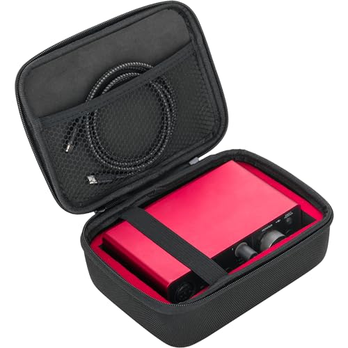 Case for Scarlett Solo 3rd & 4th Gen – Travel Storage for Audio Interface + Compatible with Maxone, Seagate, LaCie, WD External Hard Drives – Water-Resistant Protective Case w/Strap & Pocket - size: Small