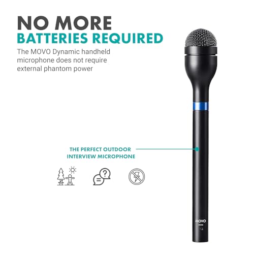 Movo HM-M2 Dynamic Omnidirectional Handheld Interview Microphone with 3-Pin XLR Connector