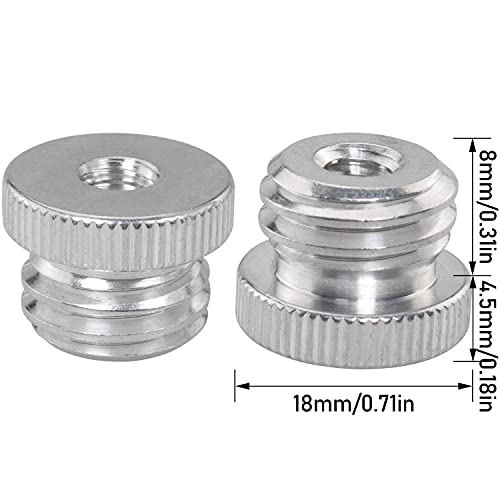 2PCS 1/4'' Female to 5/8'' Male Threaded Screw Adapter for Microphone Stand Mount Tripod Laser Level Adapter - size: 1/4'' Female to 5/8'' Male