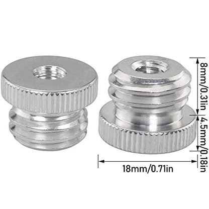2PCS 1/4'' Female to 5/8'' Male Threaded Screw Adapter for Microphone Stand Mount Tripod Laser Level Adapter - size: 1/4'' Female to 5/8'' Male