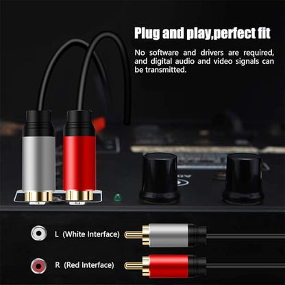 Tan QY 2RCA to 2RCA Audio Cable 3Ft-Gold Plated OFC for HDTV & Gaming | Premium OFC & Gold-Plugs Cable - Clear Bass, Noise Shielding for Home Theater, TV, Amp & Subwoofer - color: 3Ft/1M