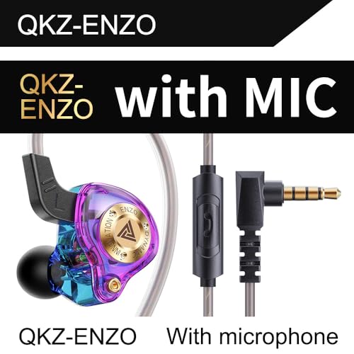 in-The-Ear-Headphones Wired Gaming Earbuds, in Ear Monitors with Deep Bass Sound, HiFi Wired Earphones 10mm Dynamic Driver IEM for Music, Gaming, Smartphone, Laptop, PC, Video Calls - color: Colorful