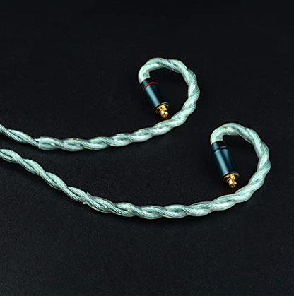NICEHCK FourMix 4.4mm Balanced MMCX Green IEM Upgrade Cable HiFi Wire | 4-mixed conductor: Cu-Ag alloy,7N Cu,pure silver,6N silver-coated OCC; gold-plated beryllium copper MMCX pin; - color: Green