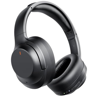 Active Noise Cancelling Headphones, Upgraded Wireless Bluetooth Headphones Over Ear with ENC Mic, HiFi Stereo Deep Bass, Noise Canceling Headphones Lightweight, BT 5.4, for Travel/Office/Home, Black - color: Black