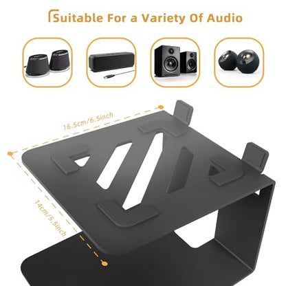 Desktop Speaker Stands,Metal with Vibration Pads,30 Lbs,Black | Desktop Stands with Vibration-Absorbing Pads and 7° Incline.Supports Up to 30 lbs.Fits Bookshelf and Studio Monitors.1 pair.