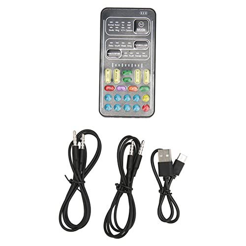 Voice Changer, Portable Handheld Sound Card with Reverb, Gaming Voice Modulator for Live Streaming, Real Time Vocal Effects, Multifunction Audio Mixer for PC Desktop