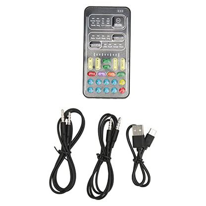Voice Changer, Portable Handheld Sound Card with Reverb, Gaming Voice Modulator for Live Streaming, Real Time Vocal Effects, Multifunction Audio Mixer for PC Desktop