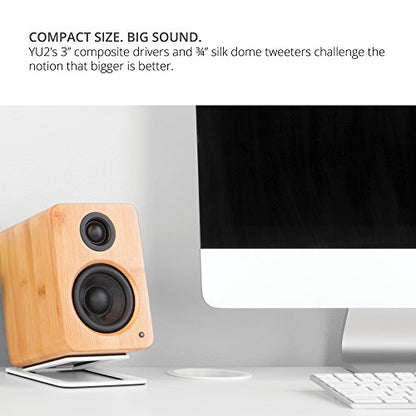 Kanto YU2MG PC Gaming Desktop Speakers | 3" Composite Drivers | 3/4" Silk Dome Tweeter | Class D Amplifier | 100 Watts | Built-in USB DAC | Subwoofer Output | Pair | Matte Grey - color: Matte Gray