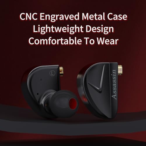 CVJ-Assassin IEM Wired Gaming Earbud,in Ear Monitor Headphone with Boom Mic - color: CVJ-Assassin-Black