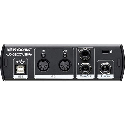 Presonus AudioBox 96 Audio USB 2.0 Recording Interface and Studio One Artist Software kit with Condenser Microphone Shockmount, and XLR Cable (Black)