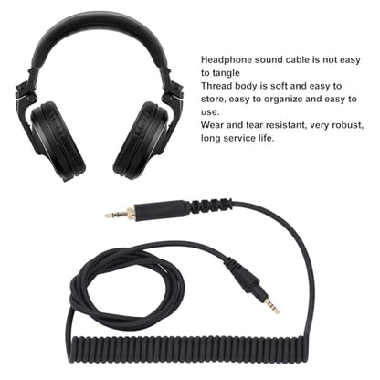 Fabater Coiled Audio Cable, 3.5mm Male to Male Headphone Cable, Extension Wire Auxiliary Stereo Aux Cord for DJHDJCUE1, HDJCUE1BT, HDJX5, HDJX7, HDJS7 Wireless Headphones