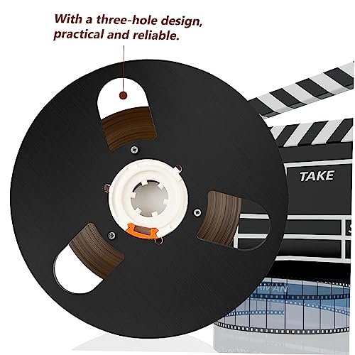 Black Aluminum Alloy Empty Tape Reel for Recorder, 3-hole