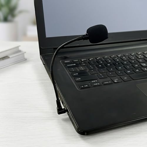 Miniature Lavalier Microphone with Flexible Gooseneck, 3.5mm Plug for Laptop, Desktop, Video Conferencing & Streaming - size: 3.5mm