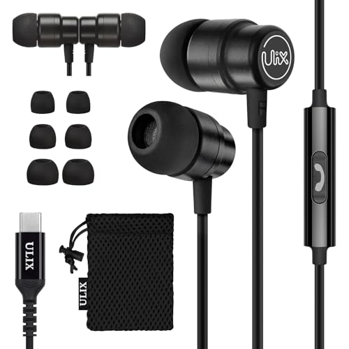 UliX Rider USB C Headphones, 5 Years Warranty, Magnetic USB-C Earbuds for iPhone 15 Pro Max Plus Samsung Galaxy S23 Ultra S22 S21 FE S20 Z Flip 3 Fold 4 A53 A54, USB Type C Earphones for iPad Pro - style: USB-C