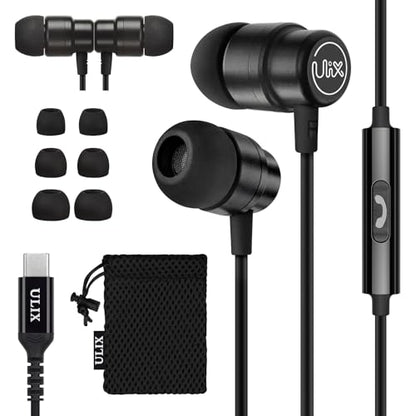 UliX Rider USB C Headphones, 5 Years Warranty, Magnetic USB-C Earbuds for iPhone 15 Pro Max Plus Samsung Galaxy S23 Ultra S22 S21 FE S20 Z Flip 3 Fold 4 A53 A54, USB Type C Earphones for iPad Pro - style: USB-C