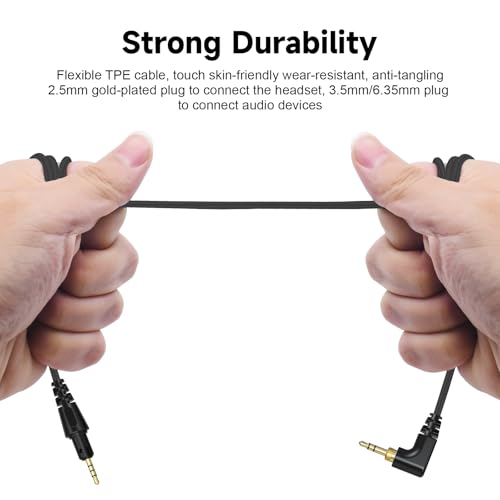 Replacement Headphones Cable Compatible with Pioneer HDJ-X5 HDJ-X7 HDJ-S7 HDJ-CUE1, 3.5mm & 6.35m Adapter to 2.5mm Stereo Audio Aux Cord