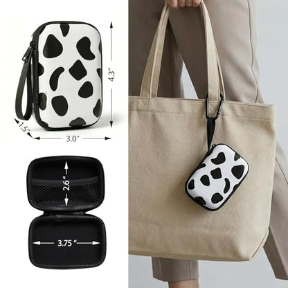 【Woyinger】 Printed EVA Hard Earbud Case Travel Organizer, Carrying Pouch for Wired & Wireless Earphones, Charging Cables, USB Flash Drives, Electronics Accessories Bag, Black and White - color: A1-Black and White