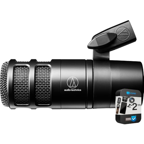 Audio-Technica AT2040 Hypercardioid Dynamic Podcast Microphone Bundle with 2 YR CPS Enhanced Protection Pack