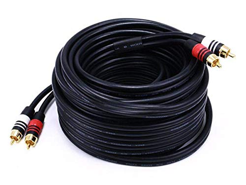 Monoprice 105349 75-Feet 22AWG Premium 2 RCA Plug to2 RCA Plug Cable - Black - size: 75ft