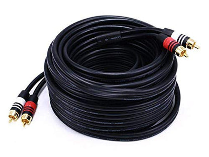 Monoprice 105349 75-Feet 22AWG Premium 2 RCA Plug to2 RCA Plug Cable - Black - size: 75ft