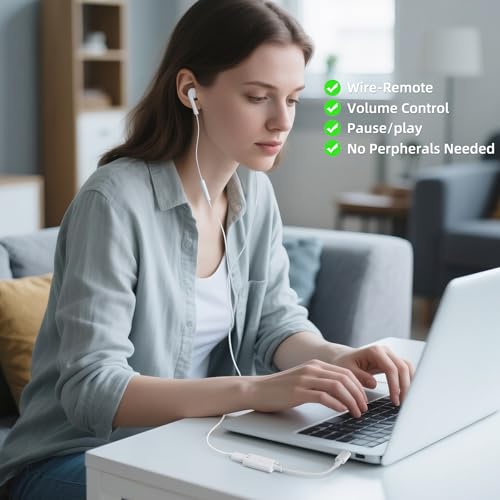 Vcddom USB C to Lightning Audio Adapter, USB Type C Male to Female Lightning Headphone Audio Adapter Compatible with iPhone 17/17 Pro/16/16 Pro Max, iPad Pro, iPad Air 6/5, Galaxy S25/S24 (No Charge)