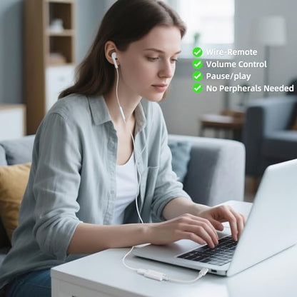 Vcddom USB C to Lightning Audio Adapter, USB Type C Male to Female Lightning Headphone Audio Adapter Compatible with iPhone 17/17 Pro/16/16 Pro Max, iPad Pro, iPad Air 6/5, Galaxy S25/S24 (No Charge)