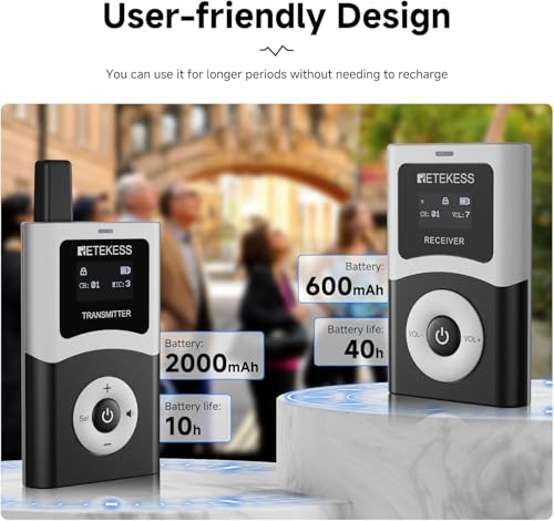 Retekess T130U(4nd Gen T130)Tour Guide System,Tour Guide Headsets(4TX 60RX) | for Tourist Groups, U-Band Digital Mode, 60-Slot Charge Case, 200M, 40H, One-Key Operation, Wireless Connection - style: 4-60