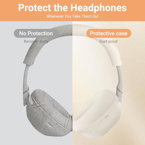 3 in 1 Ear Pads Cover Compatible with Sony WH-1000XM6 Protective Silicone Headphone Case Accessories for Sony WH-1000XM6 Ear Pads - Light Gray - color: Platinum Silver