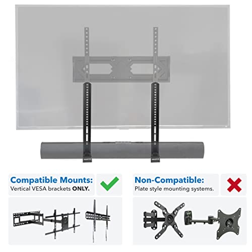 Mount-It! Soundbar Mount for TV and Wall Mounting | 2-in-1 Soundbar Bracket for Back of TV or Wall Mount Installation | Universal Base Fits All Soundbars