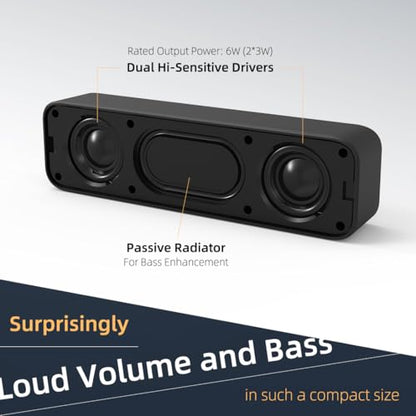 [Upgraded] Computer Speakers for Desktop PC, USB Plug-n-Play, External Speakers for Laptop, Mini PC Sound Bar with Stereo Loud Sound, Enhanced Bass, Compatible with Windows, macOS, ChromeOS, Linux