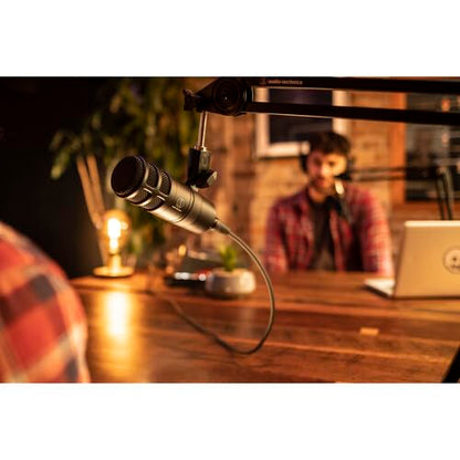 Audio-Technica AT2040 Hypercardioid Dynamic Podcast Microphone Bundled with 20ft XLR Cable + Microphone Arm (3 Items)