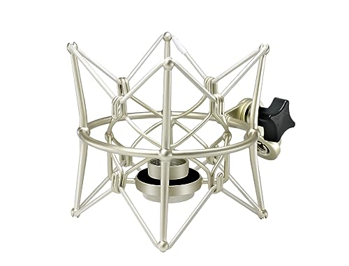 Microphone Shock Mount Anti-Vibration Mic Holder Spider Recording Mic Shockmount Stand Compatible with Neumann U87 Ai, U89 i and TLM 67 (Champagne)