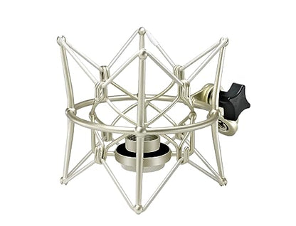 Microphone Shock Mount Anti-Vibration Mic Holder Spider Recording Mic Shockmount Stand Compatible with Neumann U87 Ai, U89 i and TLM 67 (Champagne)