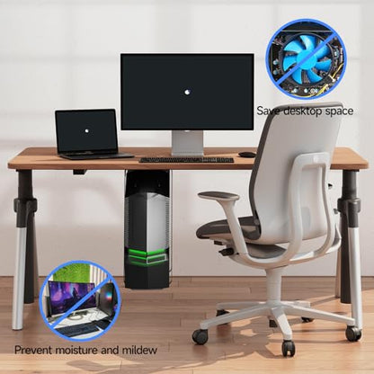 Suptek Uiversal PC Wall Mount,Computer Case CPU Holder Under-Desk PC Holder Adjustable Straps and Steel Bracket,ZJJ004 - size: MAX 23.6"(W) Desk PC Mount