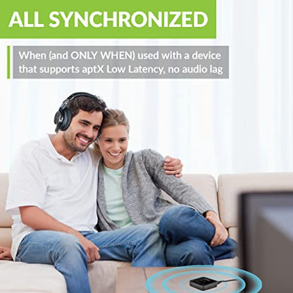 Avantree Audikast Plus – Bluetooth Audio Transmitter for TVs with Optical & AUX, Supports 2 Headphones, aptX-Adaptive Low Latency, Built-in Volume Control, 100ft Range - style: Audikast Plus