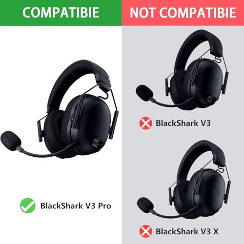 Defean Cooling Gel Earpads for Razer BlackShark V3 Pro (Do Not V3 / V3X) | BlackShark V3 Pro Cooling Gel Earpads and Mic Foam (Do Not Fit Razer BlackShark V3 / V3X)High-Density Noise Isolation Foam