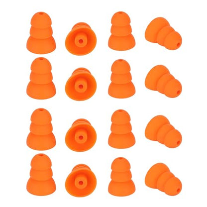 Fabater Silicone Eartips, Triple Flange Earbud Tips, Noise Cancelling Eartips with 8 Pairs Soft Silicone 3 Layer Ergonomic Replacement for 2mm to 3.5mm Inner Diameter Earphones
