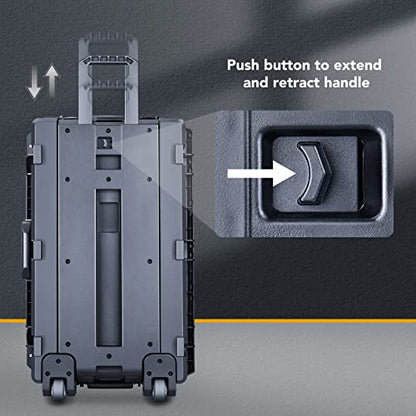 Lykus HC-7530 Hard Case with Wheels and Foam, Inner Size 27.7*15.94*11.42in | IP67 Waterproof, Pluckable Foam, Suitable for Cameras, Lenses, Electronic Equipment and More - size: HC-7530: 29.5x17.7x11.8 inch
