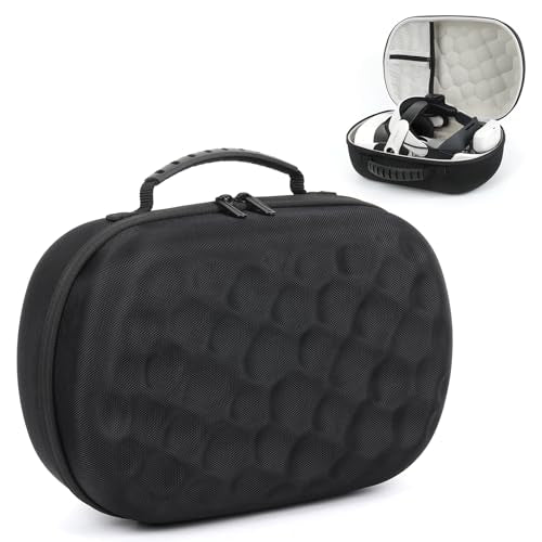 Hard Carrying Case for Meta Quest 3/3s VR Headset, Compatible with Bobovr M3 pro and Touch Controllers Accessories, Waterproof Portable Protection Storage Bag (Black)