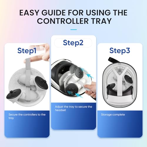 sarlar JGZ Hard Carrying Case for Meta Quest 3/Quest 3S/Oculus Quest 2, Accessories VR Headset with Original Strap, Controllers, Unique Design, Lens Cover, Portable Protection for Travel and Stroage