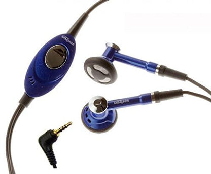Headset OEM 2.5mm Hands-Free Earphones Dual Earbuds Headphones Microphone Stereo Blue for Verizon Kyocera SoHo KX1 - Verizon LG Accolade VX5600 - Verizon LG Chocolate 2 VX8550