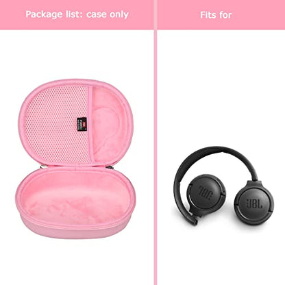 FBLFOBELI Headphone Cases EVA Hard Storage Case for JBL Tune 500BT/510BT/T450BT/710BT/JBL Live 650 BT NC On-Ear Wireless Bluetooth Headphone, Travel Protective Bag (Pink) - color: Pink