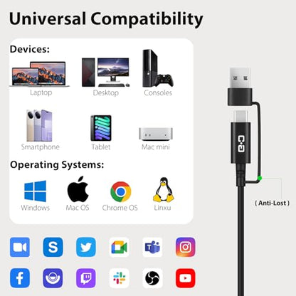 USB Conference Microphone for PC & Mobile Device, AI Noise Reduction | Plug-n-Play, One-Touch Mute, Omnidirectional Condenser Mic, for Video Conference/Online Class/Streaming/Zoom/Skype/Teams